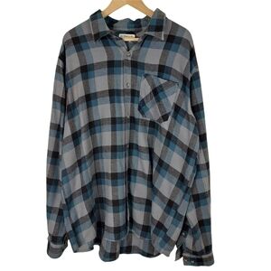 Magellan Men's Outdoors Size XL Black Plaid Long Sleeve Cotton Button Down Shirt